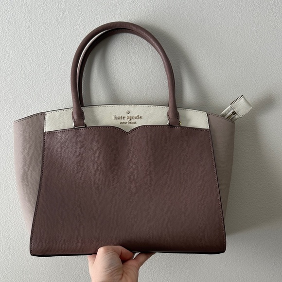 kate spade Taupe and Cream Frannie Medium Satchel - Picture 4 of 12